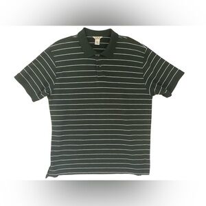 L.L. Bean Men’s Double L Polo Striped Size XL Green Business Casual Office Work